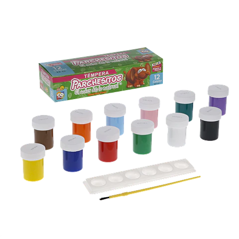 Tempera 22cc Parchesitos x 12 colores