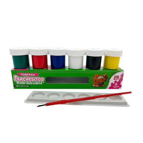 Témpera 15cc Parchesitos Surtida x 6 colores