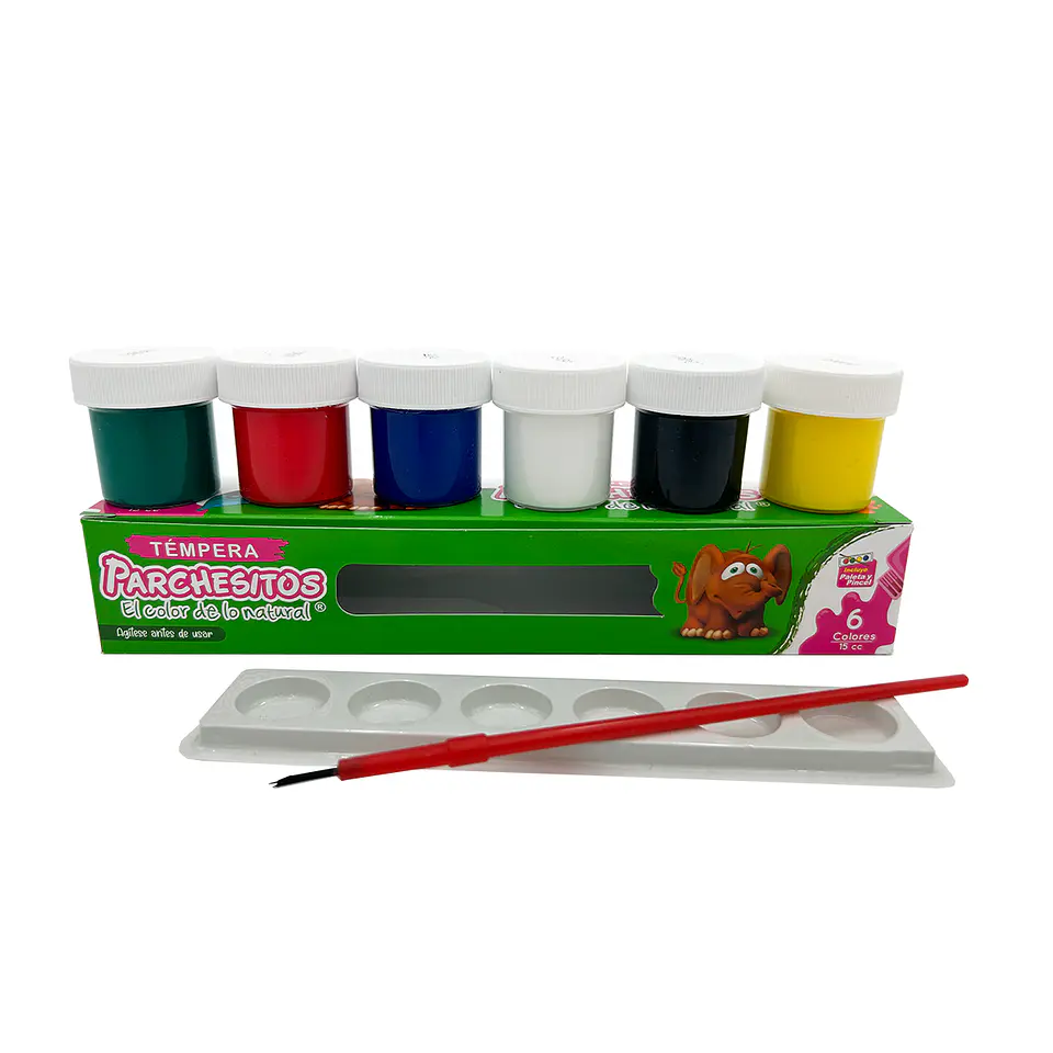 Témpera 15cc Parchesitos Surtida x 6 colores 1