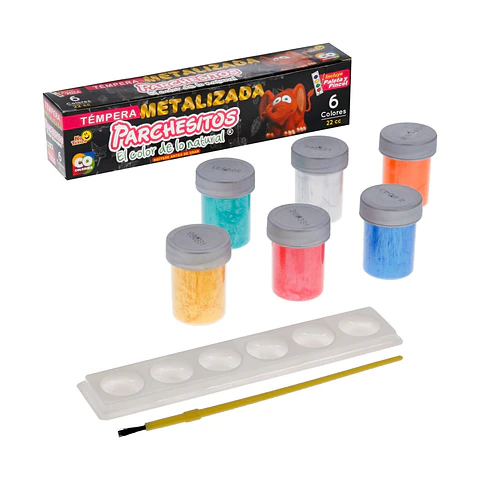 Tempera 22cc Parchesitos Metalica x 6 colores