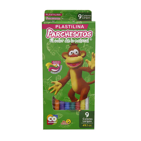 Plastilina Larga Parchesitos x 9 und