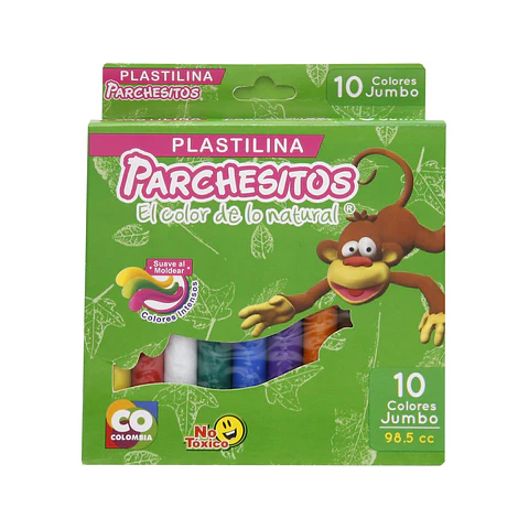 Plastilina Jumbo Parchesitos x 10 und
