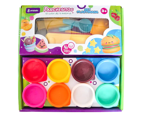 PLASTIMASA SET YUMMY FOOD x 8 UND PARCHESITOS
