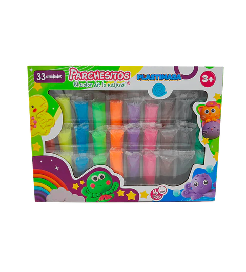 PLASTIMASA SET 33PCS COLORES PARCHESITOS