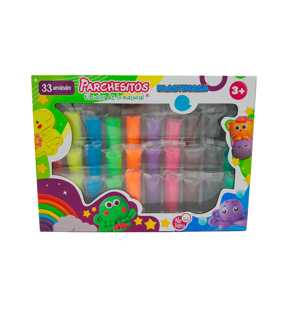 PLASTIMASA SET 33PCS COLORES PARCHESITOS 1