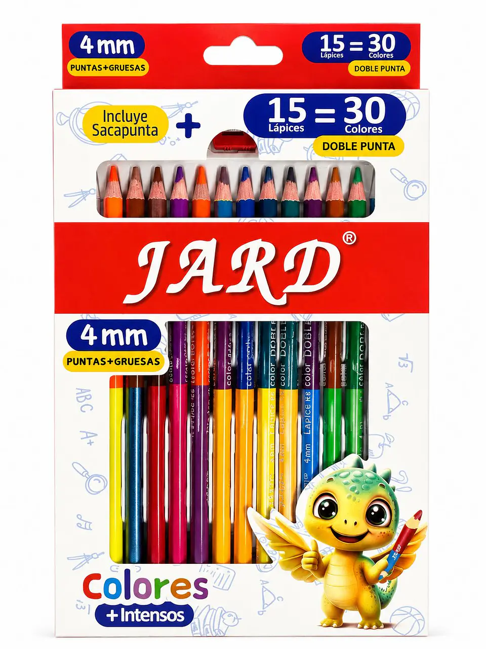 LÁPIZ JARD COLOR DOBLE PUNTA *15 4MM JARD 1