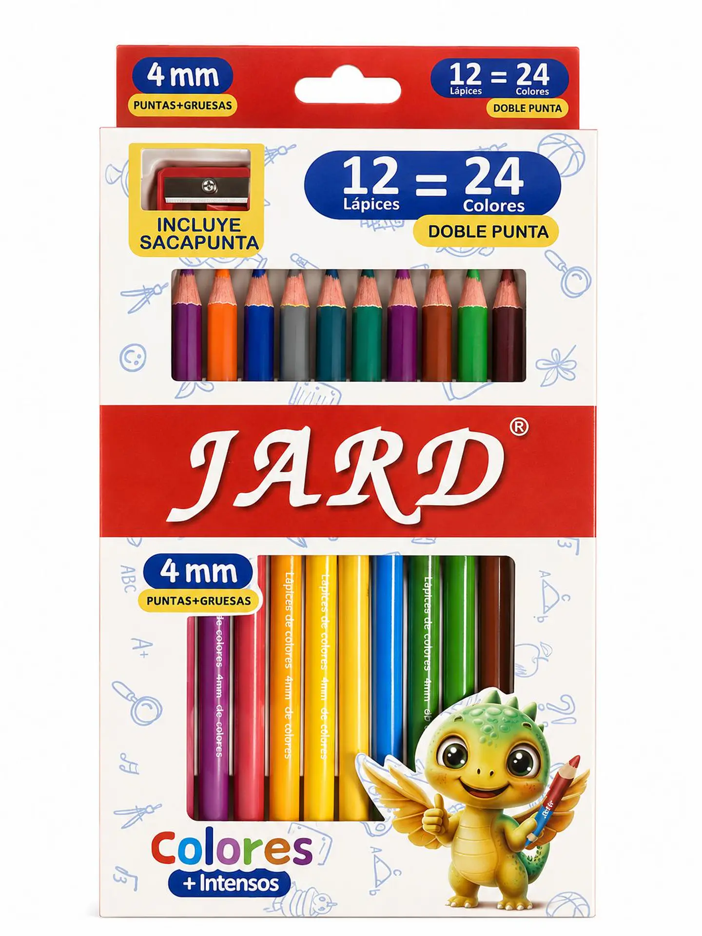 LÁPIZ JARD COLOR DOBLE PUNTA *12 4MM 1