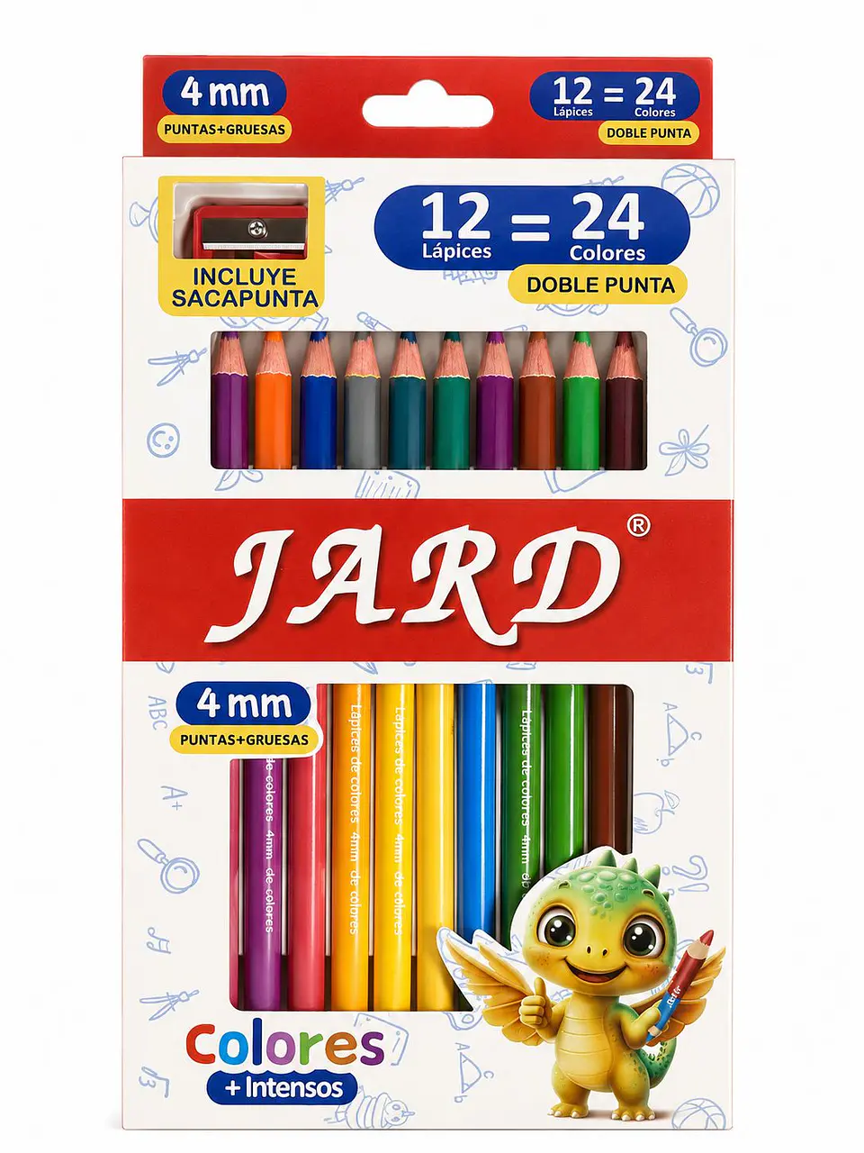 LÁPIZ JARD COLOR DOBLE PUNTA *12 4MM 1