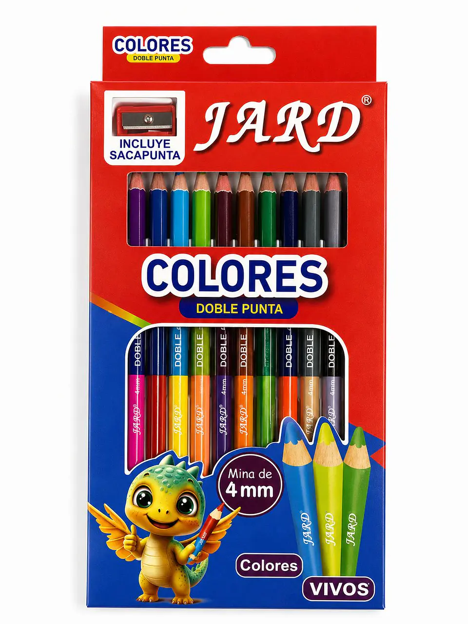LÁPIZ JARD COLOR DOBLE PUNTA *12 4MM  1