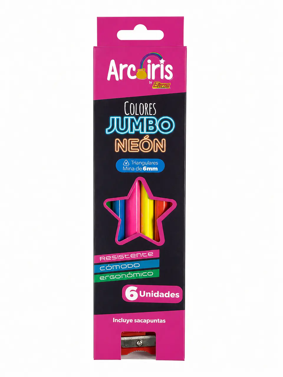  COLOR JUMBO ARCOIRIS NEON 6MM ETERNA 1