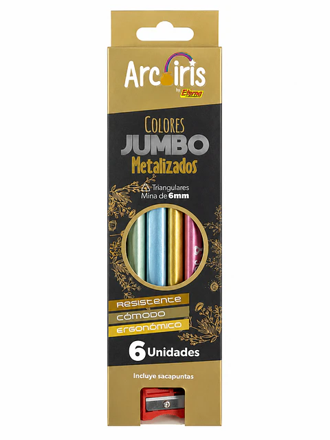  COLOR JUMBO ARCOIRIS METALIZADOS 6MM ETERNA