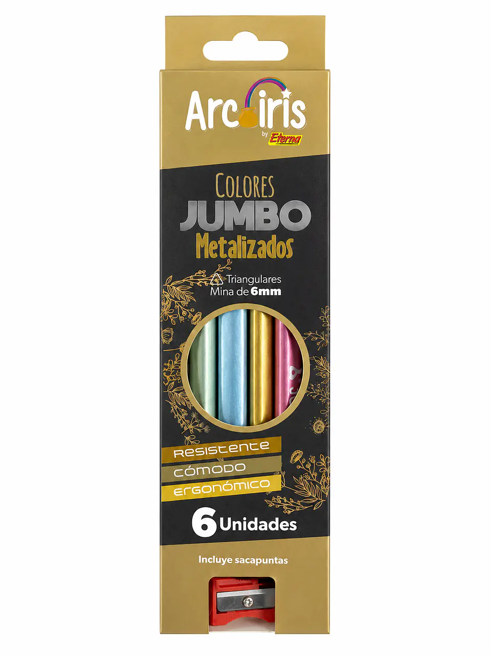  COLOR JUMBO ARCOIRIS METALIZADOS 6MM ETERNA 1