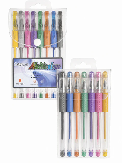 LAPICERO GEL ESCARCHADO *8 MULTICOLOR