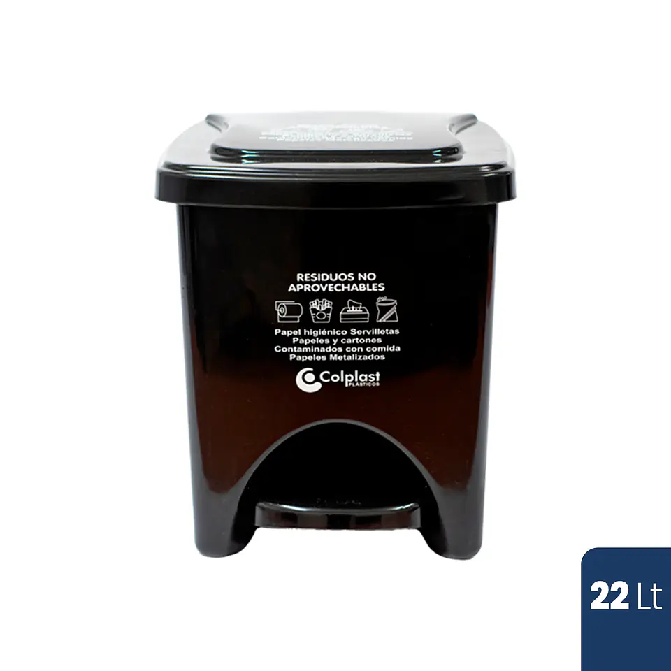 PAPELERA CUADRADA PEDAL 22 LITROS 2