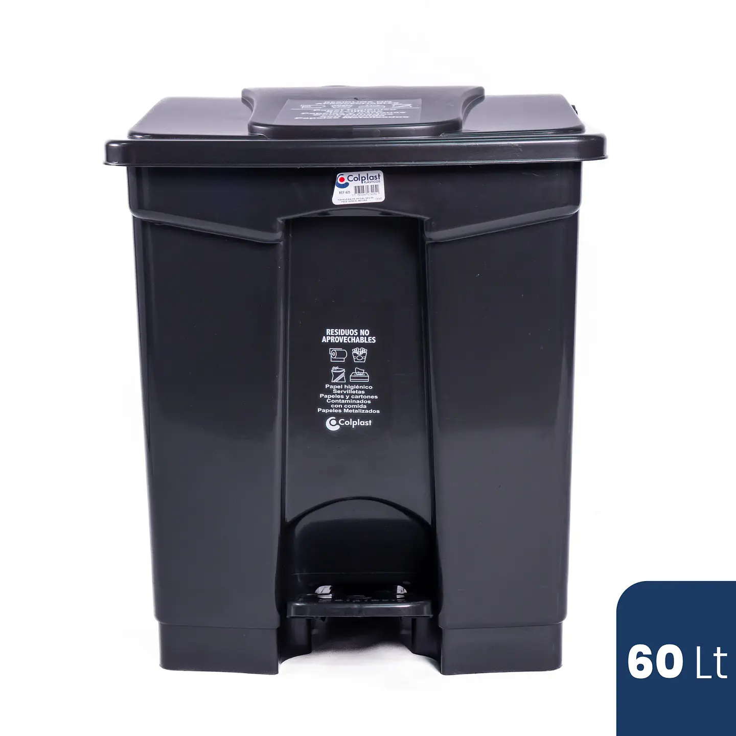 PAPELERA CUADRADA PEDAL 60 LITROS 4