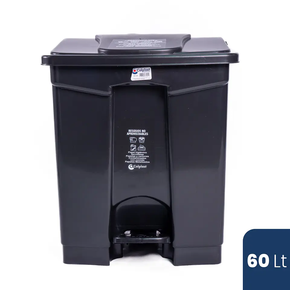 PAPELERA CUADRADA PEDAL 60 LITROS 4