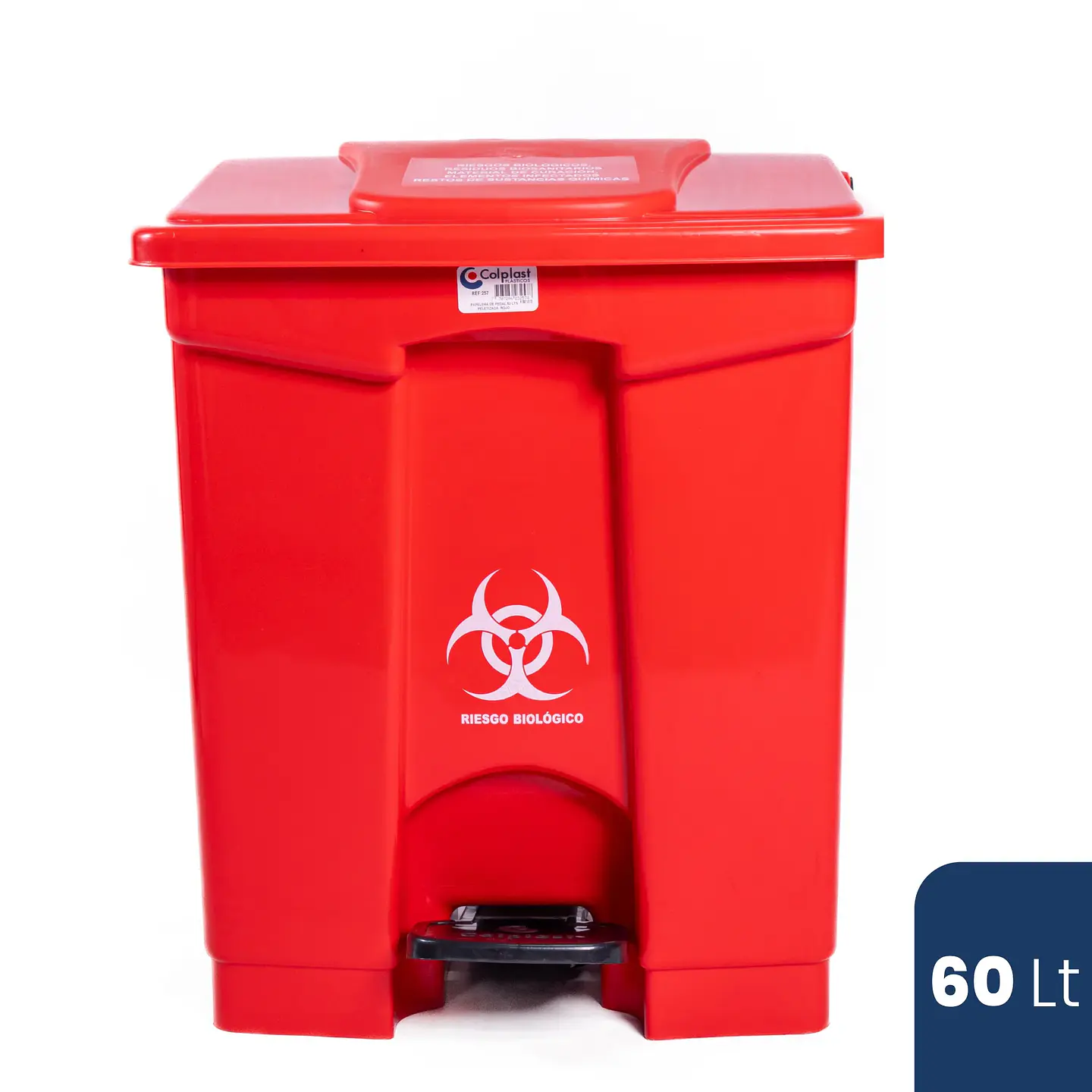 PAPELERA CUADRADA PEDAL 60 LITROS 10