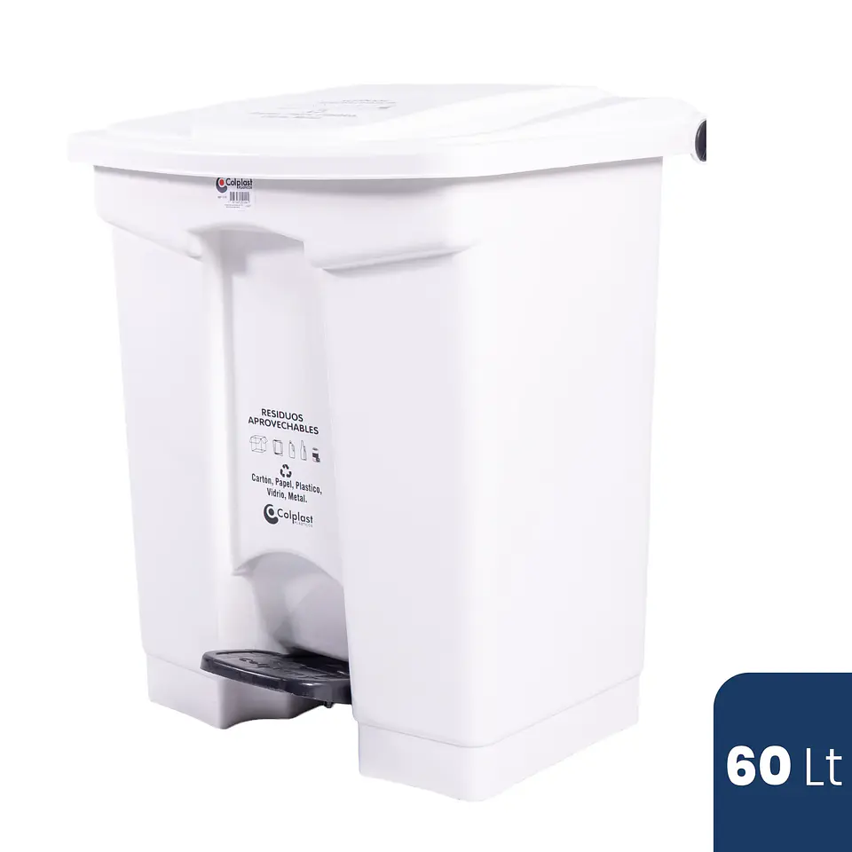 PAPELERA CUADRADA PEDAL 60 LITROS 2