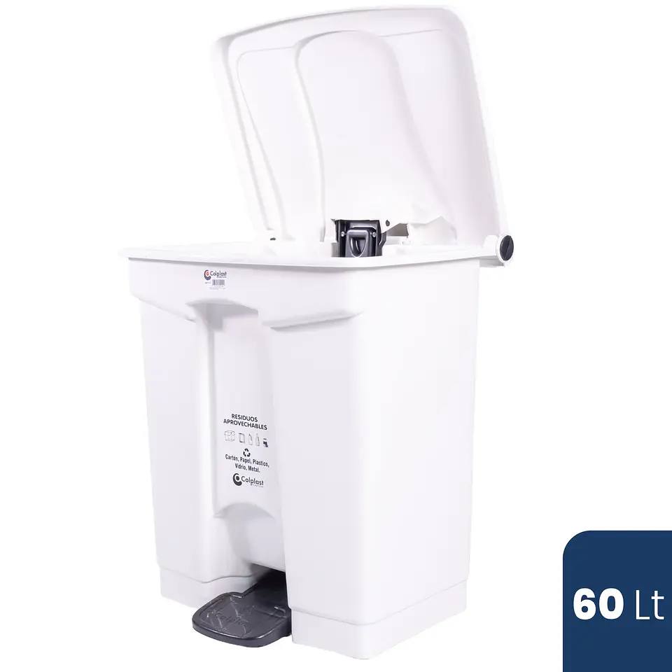 PAPELERA CUADRADA PEDAL 60 LITROS 3