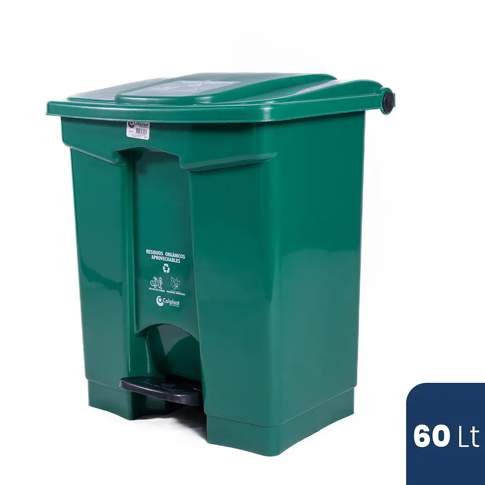 PAPELERA CUADRADA PEDAL 60 LITROS 8