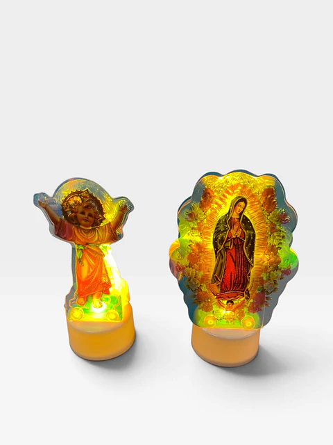VELA CON LUZ SANTOS RELIGIOSA