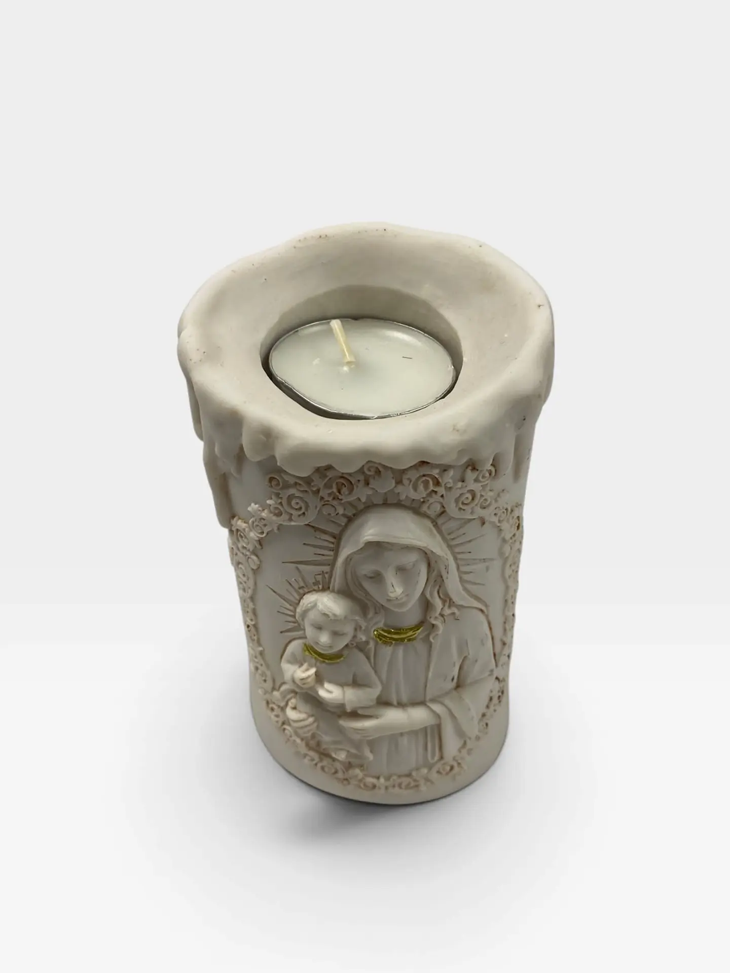 ADORNO RELIGIOSO CANDELABRO VELA POLIRESINA 2