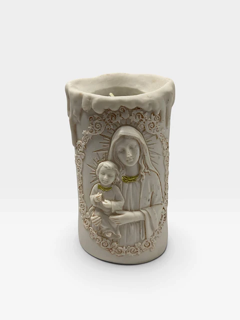 ADORNO RELIGIOSO CANDELABRO VELA POLIRESINA