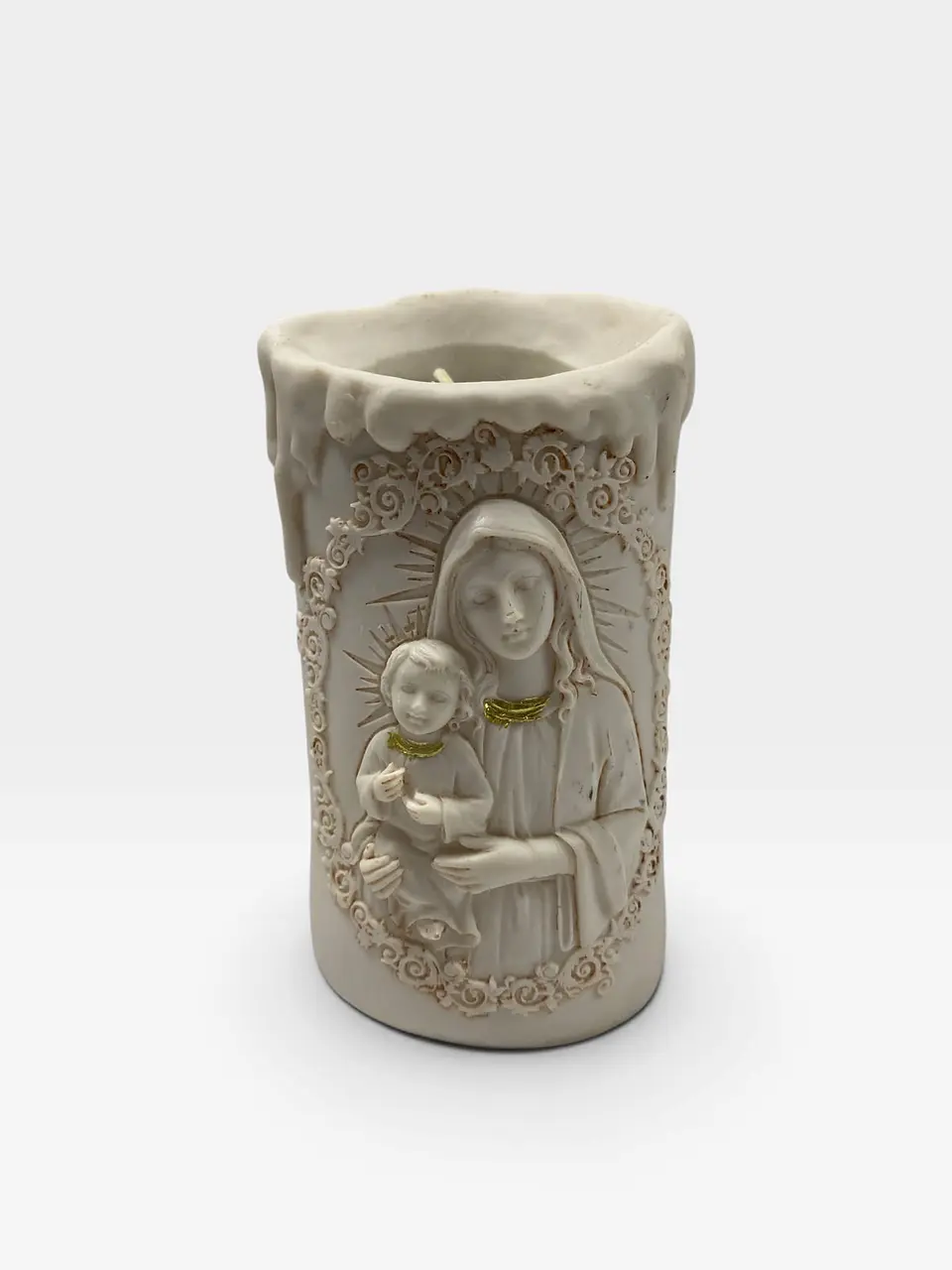 ADORNO RELIGIOSO CANDELABRO VELA POLIRESINA 1