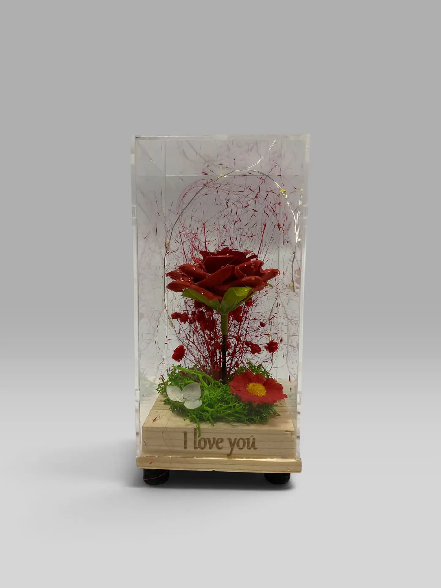 ROSA BASE MADERA EN ESTUCHE 3