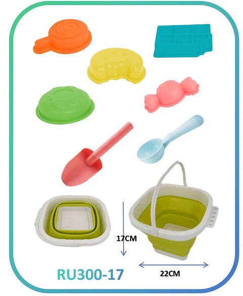 SET DE PLAYA, BALDE PLEGABLE Y PALAS 