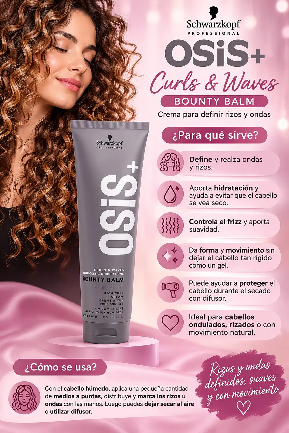OSiS+ Bounty Balm 150 ml–Crema de Peinar para Rizos y Ondas 2