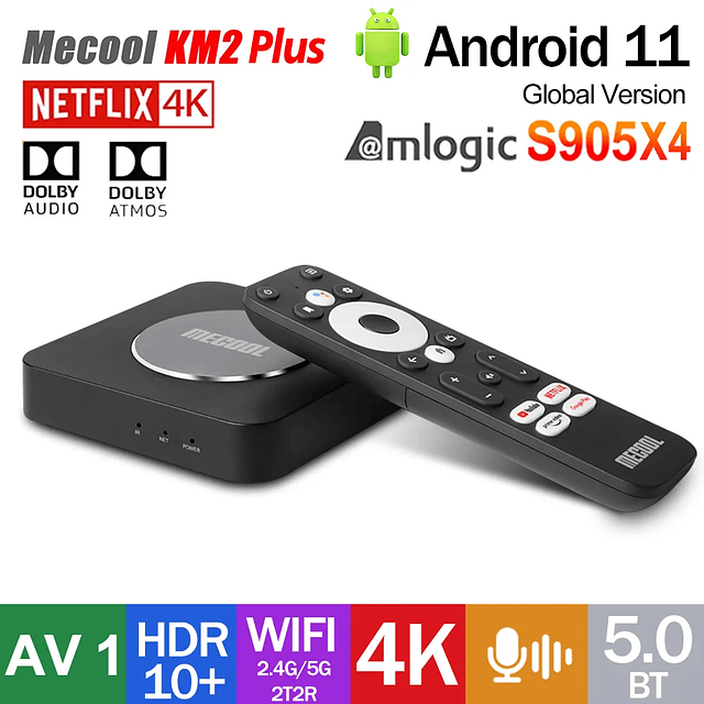 Mecool KM2 PLUS TV-BOX 4K  Negro 