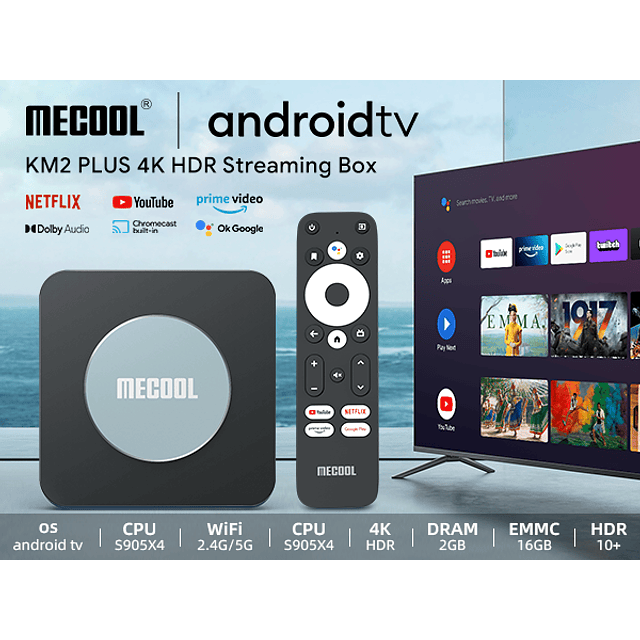 Mecool KM2 PLUS TV-BOX 4K  Negro 