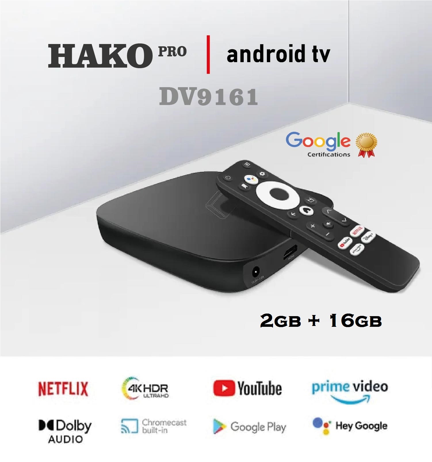 Hako Pro Smart TV-Box 4K -Negro
