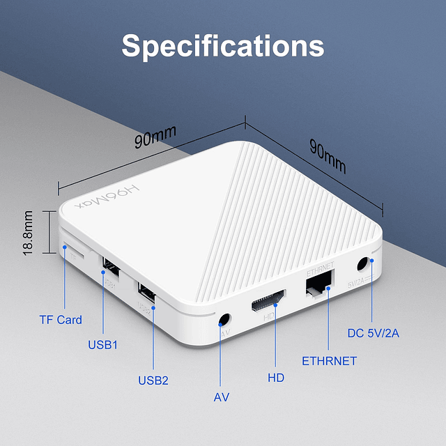 H96 MAX H313 Tv Box 4K -Blanco