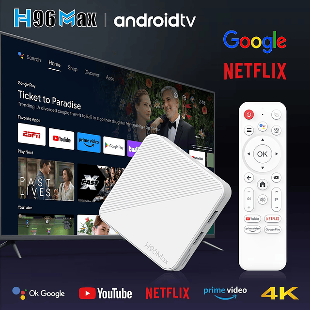 TV BOX H96 MAX 4K -Blanco