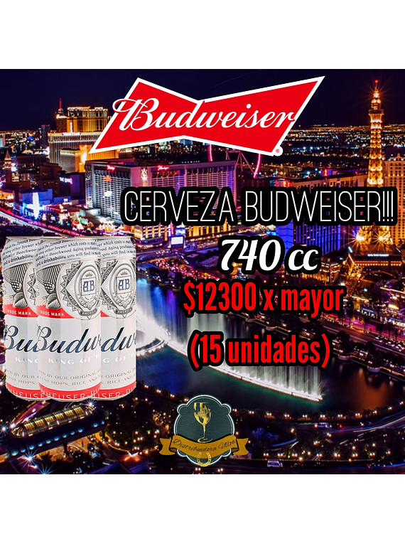 LATON BUDWEISER 740CC X 12 UNIDADES (1 DISPLAY) 