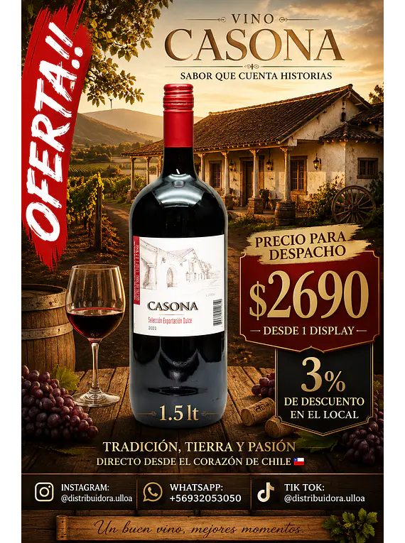 BOTELLON CASONA 1.5 (6 UNIDADES)