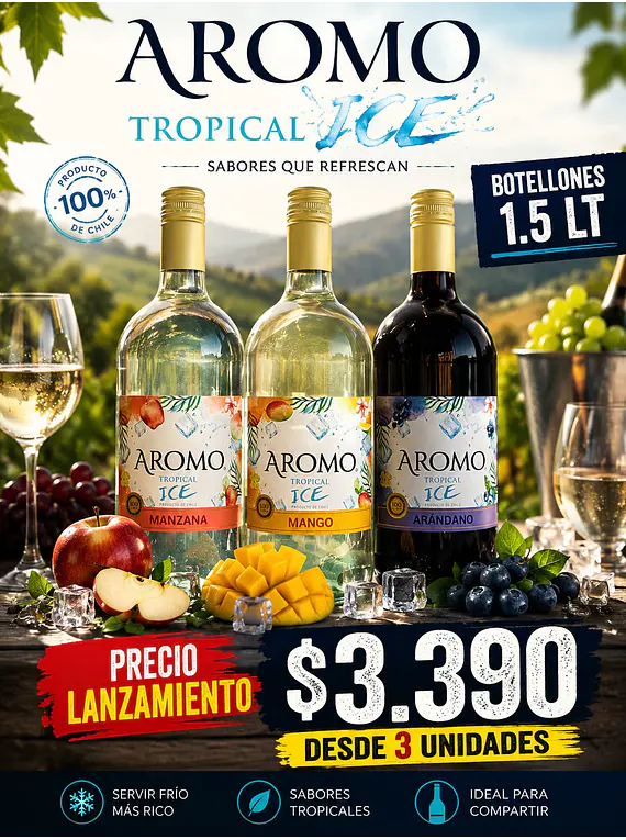 BOTELLON AROMO ICE 1.5 LITROS(6 UNIDADES)