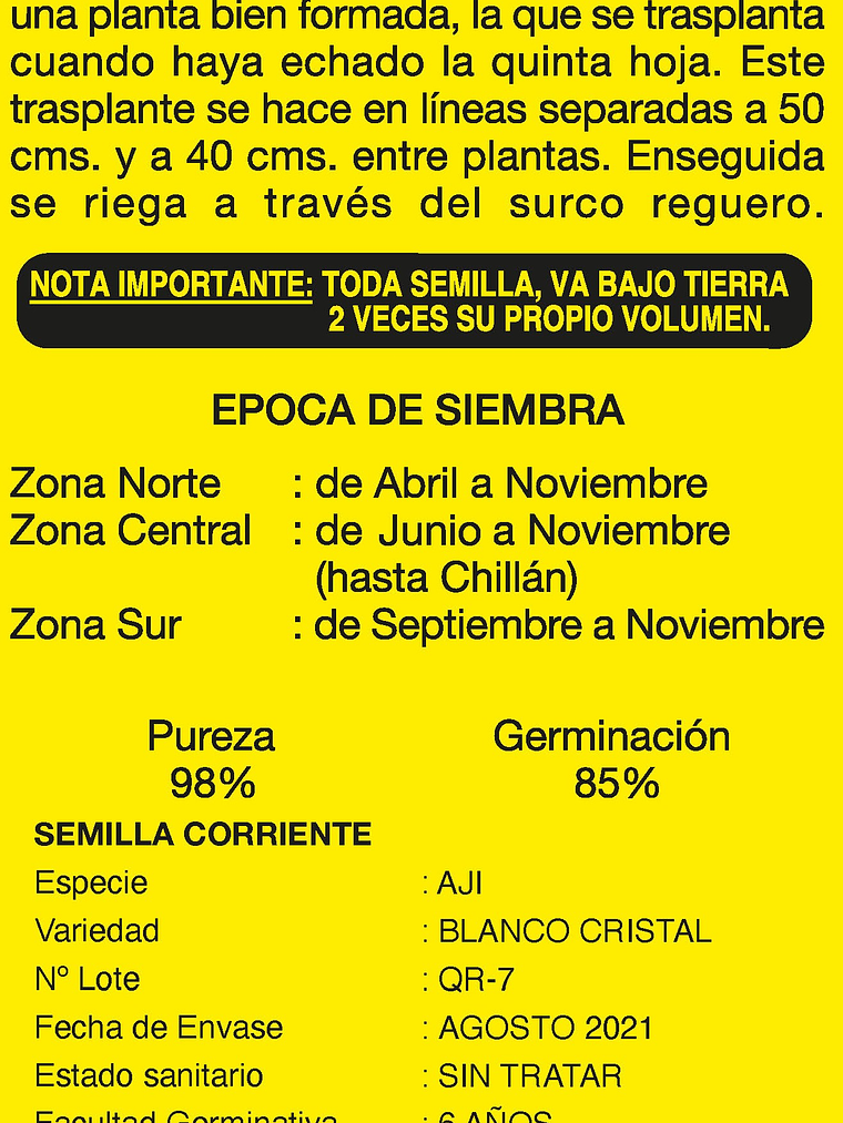 Aji Blanco Cristal 3