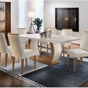 Conjunto Sala de Jantar 6 Cadeiras Kate Siena Moveis