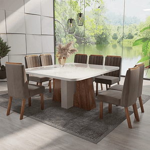 Sala de Jantar 135x135 Magic Ame/off Bom Pastor 8 Cadeiras