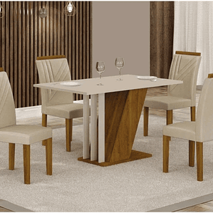 Conjunto Sala de Jantar Mesa Tampo MDF/MDP com 4 Cadeiras Miami