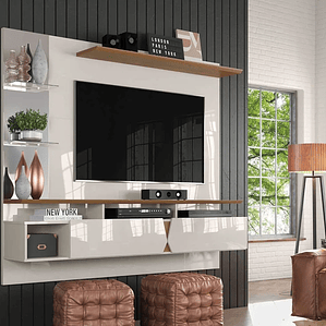 Painel para TV até 55 polegadas Intense Lukaliam Off White/Damasco