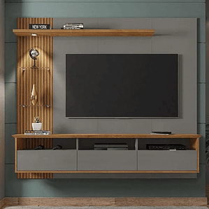 Painel Sala para TV até 60 Polegadas Trend c/LED 3 Portas