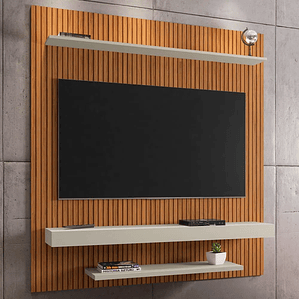 Painel Sala Leme para Tv até 60 Polegadas Ripado/off White