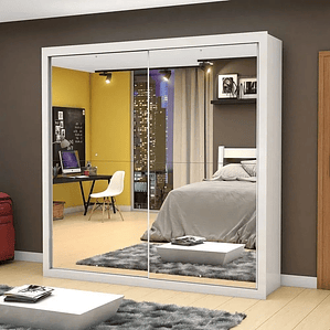 GUARDA-ROUPA SALVADOR PREMIUM 2 PORTAS DE CORRER COM ESPELHO