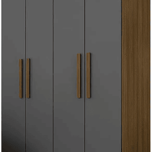 Guarda Roupa Solteiro Mariah 4 Portas Boreal/grafit - Móveis Arapongas Boreal/grafite