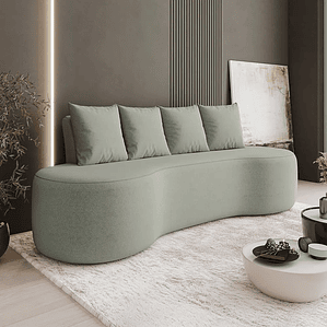 Sofá Orgânico Curvo 2,10m 3 Lugares com Almofadas Ibiza Bex’s (MENTA)