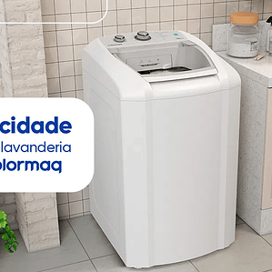 Colormaq Maquina de Lavar Roupas Automatica 12KG LCA12 Turbo Lavagem Branco 220V